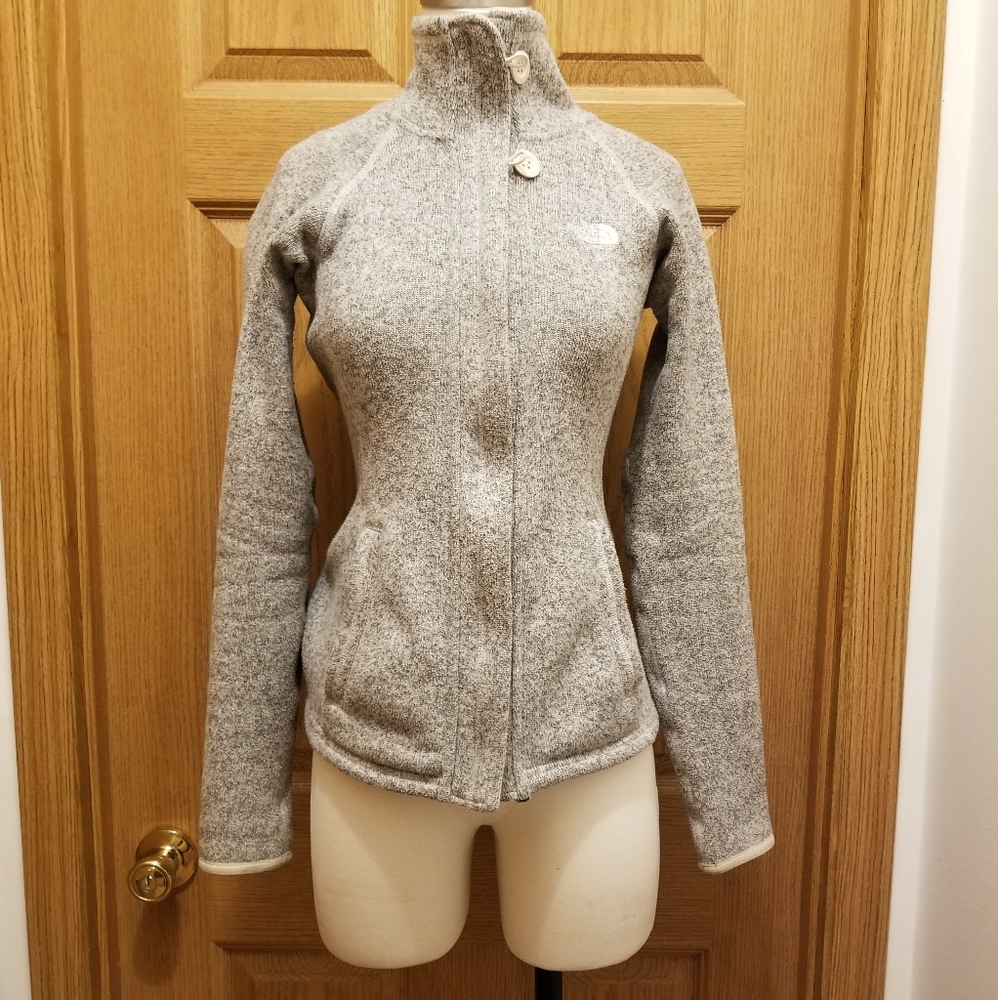 The north face heather grey zip up (xs)